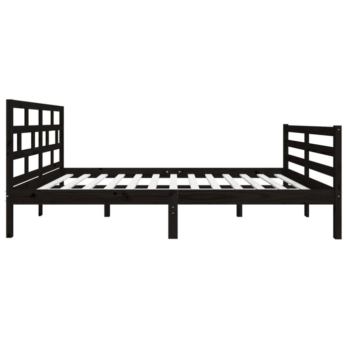 Massivholzbett Schwarz 135x190 cm