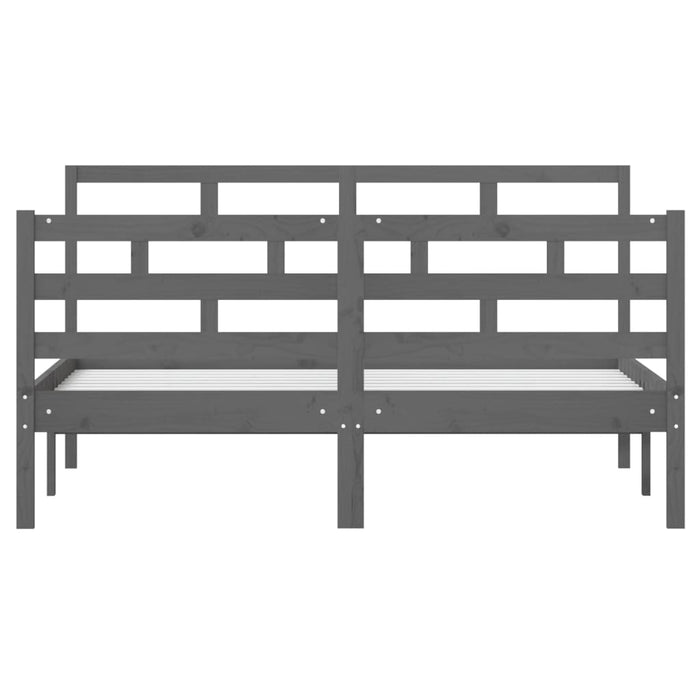 Massivholzbett Grau Kiefer 140x190 cm