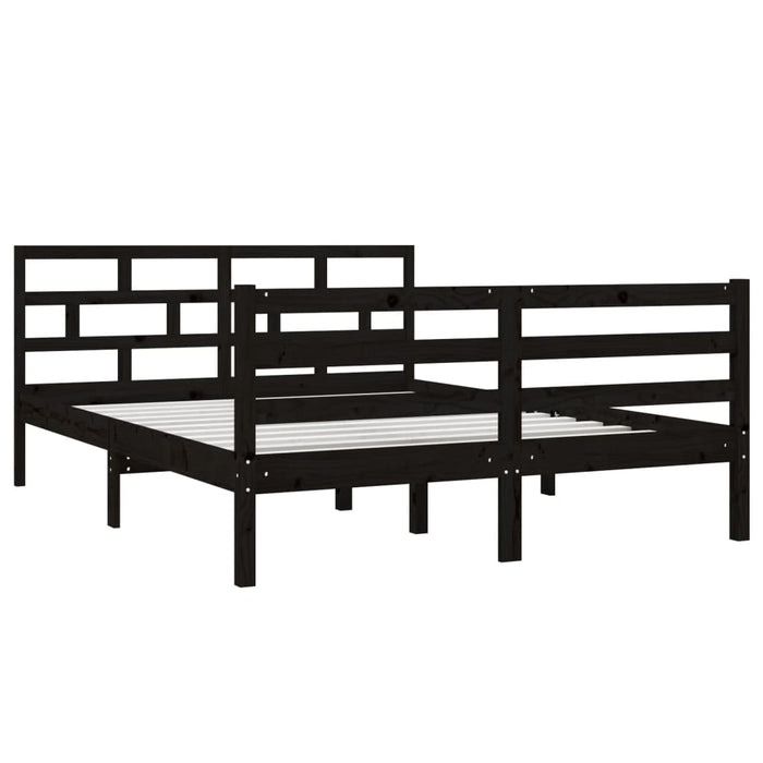 Massivholzbett Schwarz Kiefer 140x190 cm