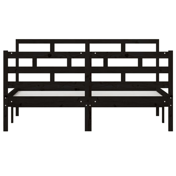Massivholzbett Schwarz Kiefer 140x190 cm