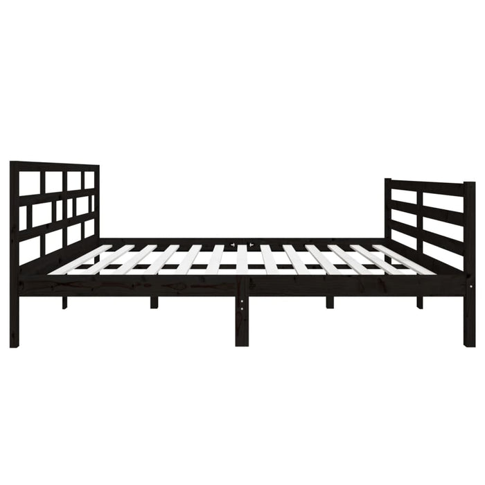 Massivholzbett Schwarz Kiefer 140x190 cm