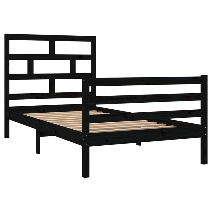 Massivholzbett Schwarz Kiefer 100x200 cm