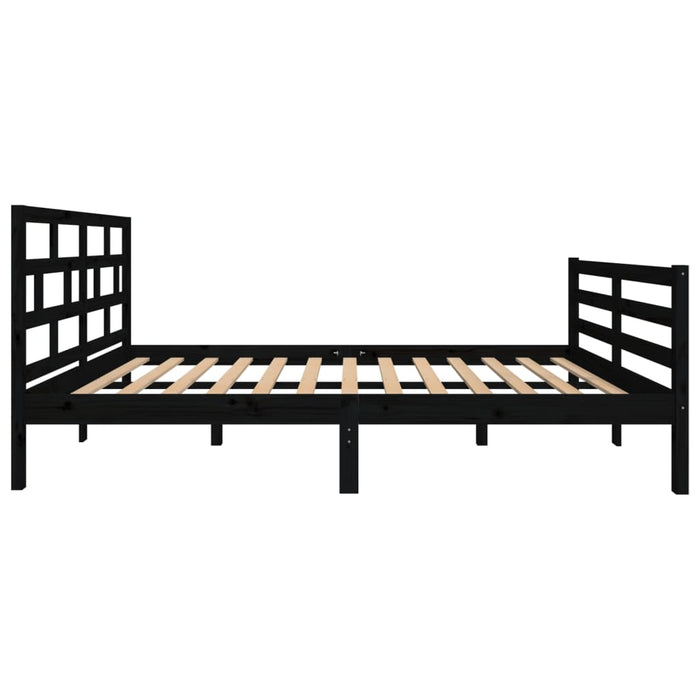 Massivholzbett Schwarz Kiefer 120x200 cm