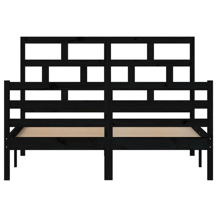 Massivholzbett Schwarz Kiefer 140x200 cm