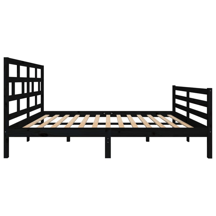 Massivholzbett Schwarz Kiefer 140x200 cm