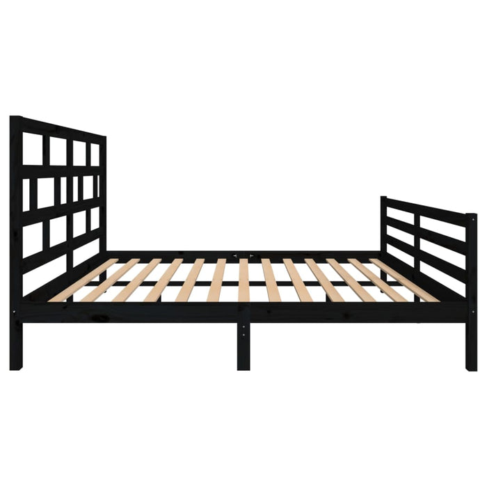 Massivholzbett Schwarz 150x200 cm