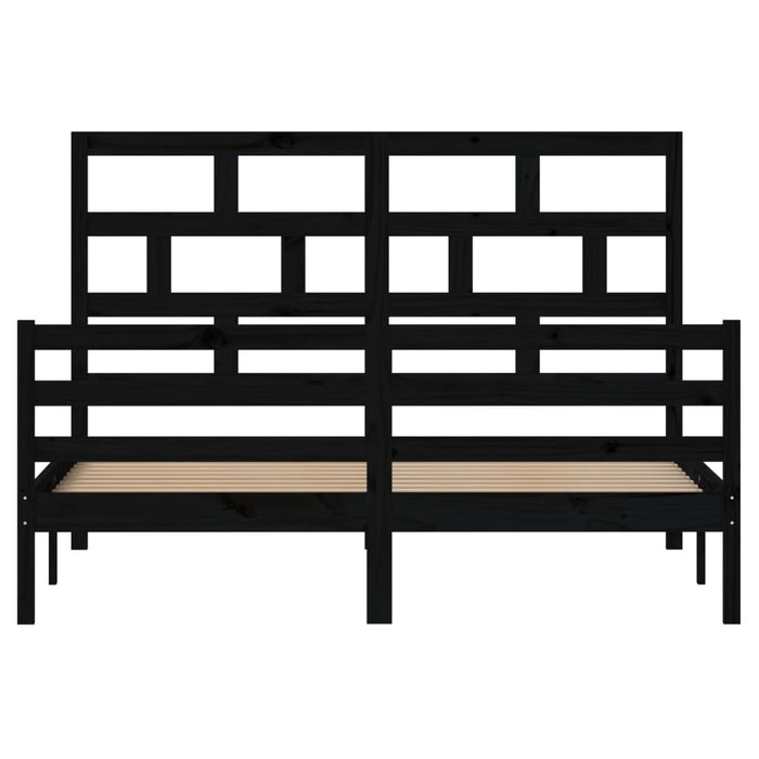 Massivholzbett Schwarz Kiefer 160x200 cm