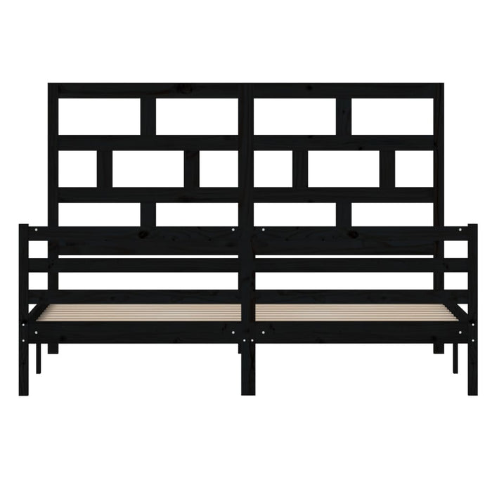 Massivholzbett Schwarz 180x200 cm