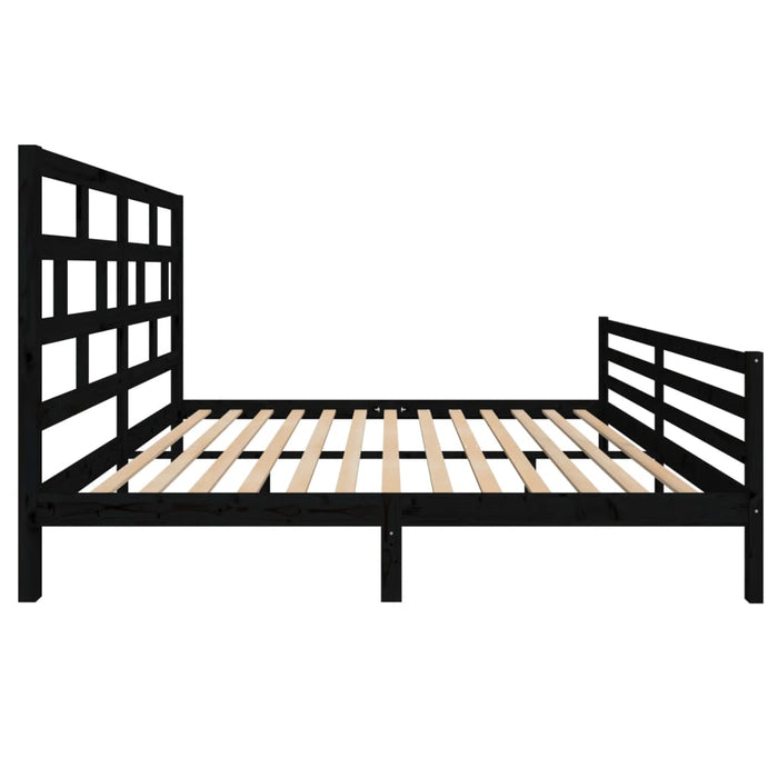 Massivholzbett Schwarz 180x200 cm