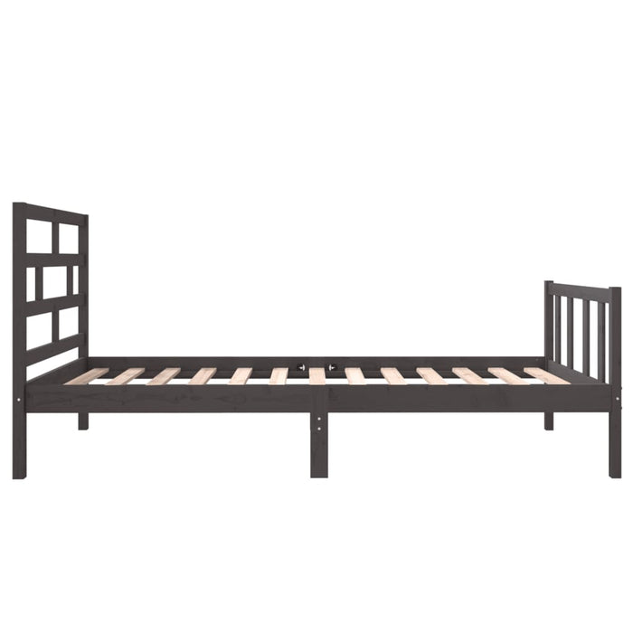 Massivholzbett Grau Kiefer 75x190 cm