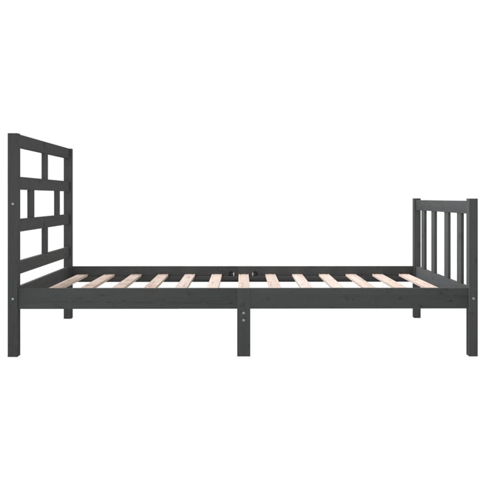 Massivholzbett Grau Kiefer 90x190 cm