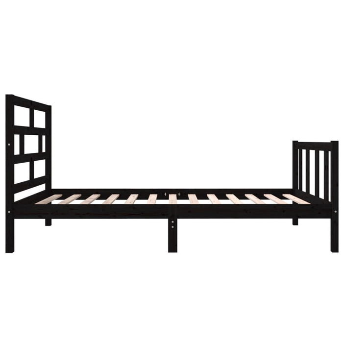 Massivholzbett Schwarz Kiefer 90x190 cm