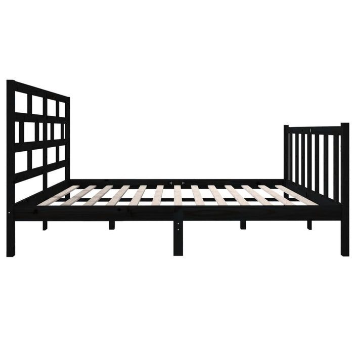 Massivholzbett Schwarz Kiefer 120x190 cm