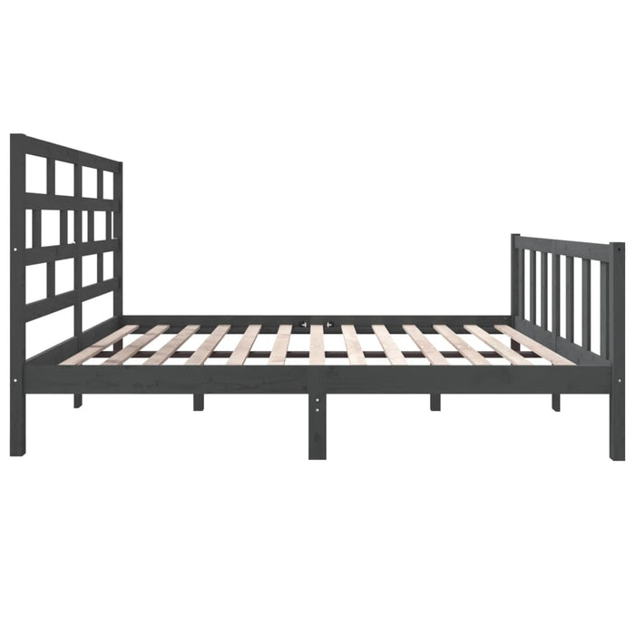 Massivholzbett Grau Kiefer 135x190 cm