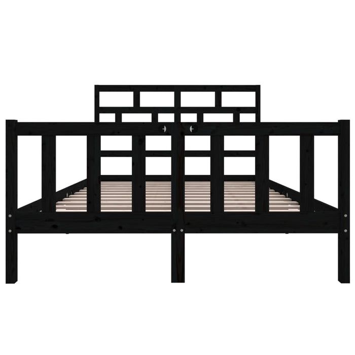 Massivholzbett Schwarz Kiefer 120x200 cm