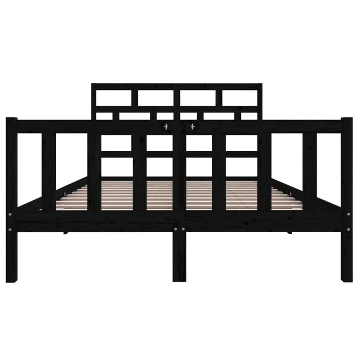 Massivholzbett Schwarz Kiefer 140x200 cm