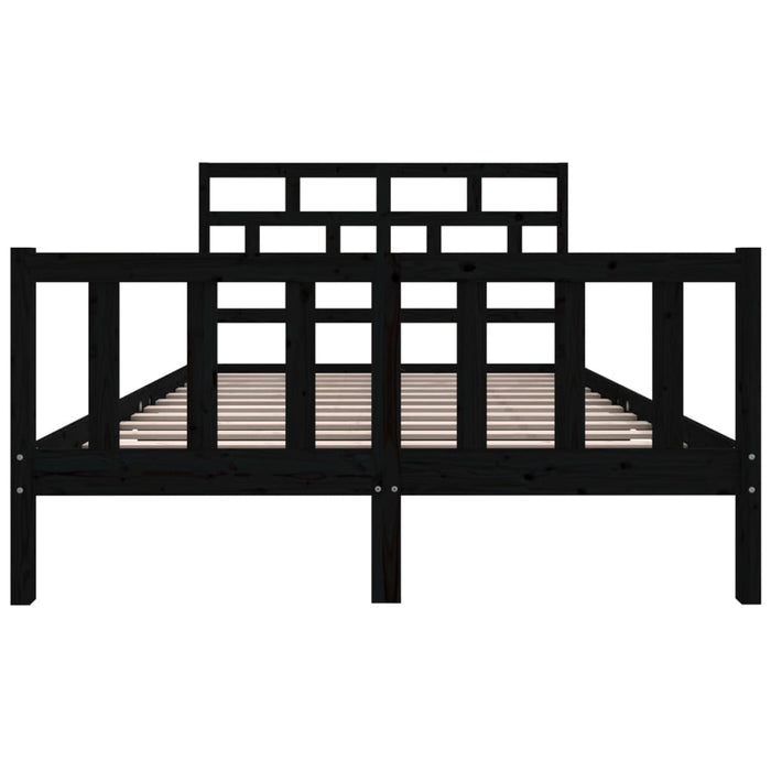 Massivholzbett Schwarz Kiefer 160x200 cm