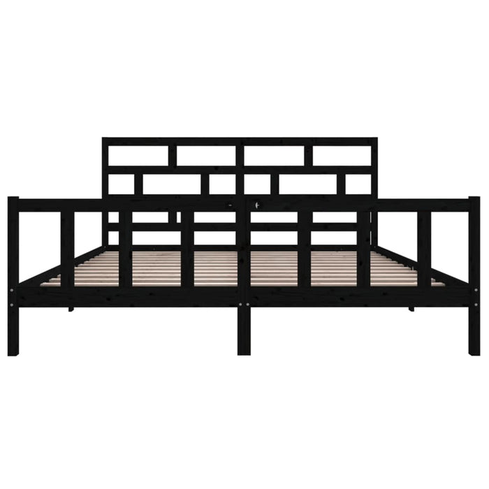 Massivholzbett Schwarz Kiefer 180x200 cm