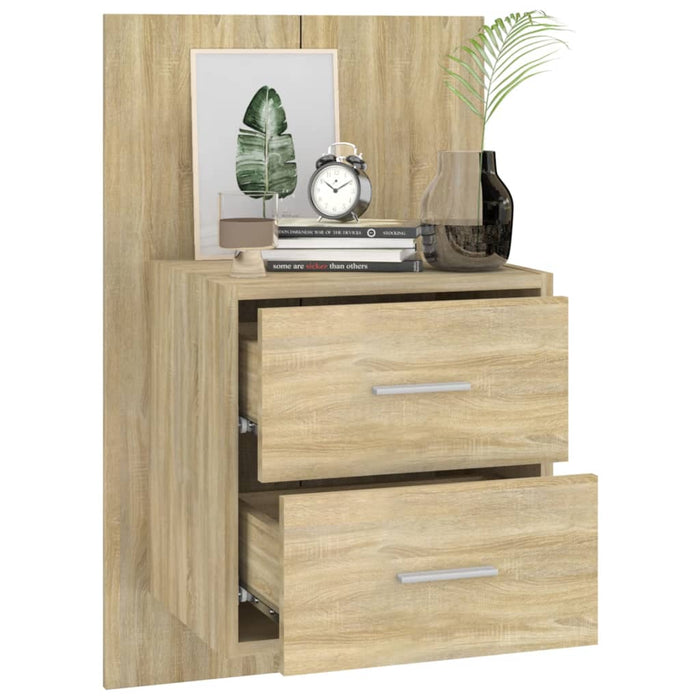 Wand-Nachttische 2 Stk. Sonoma-Eiche