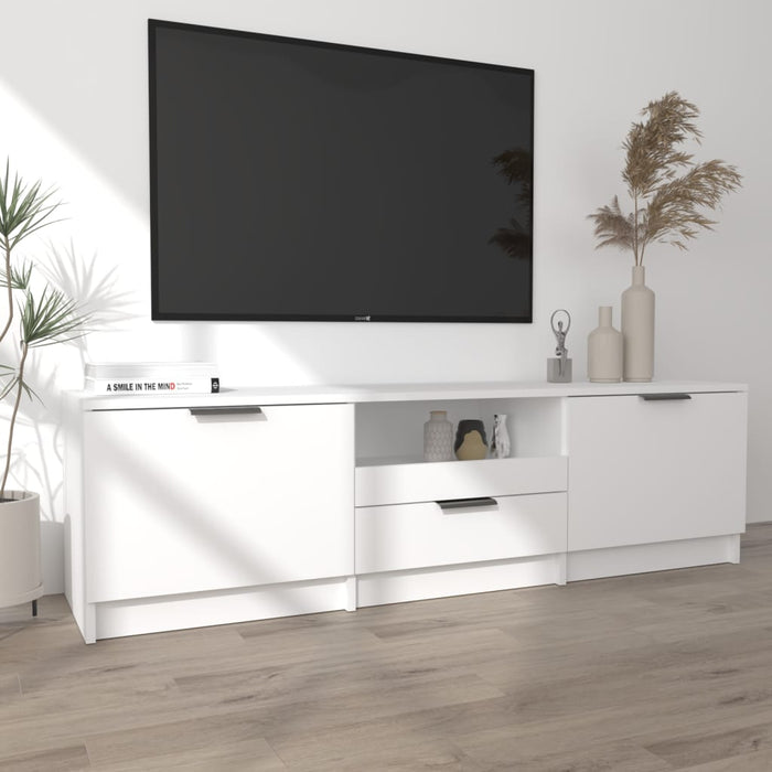 TV cabinet white 140x35x40 cm made of wood