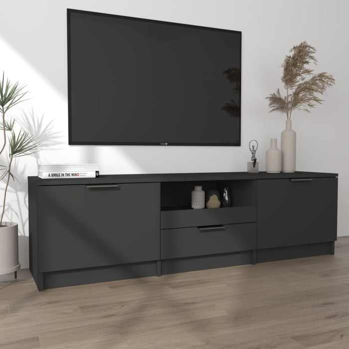 TV cabinet black 140x35x40 cm made of wood