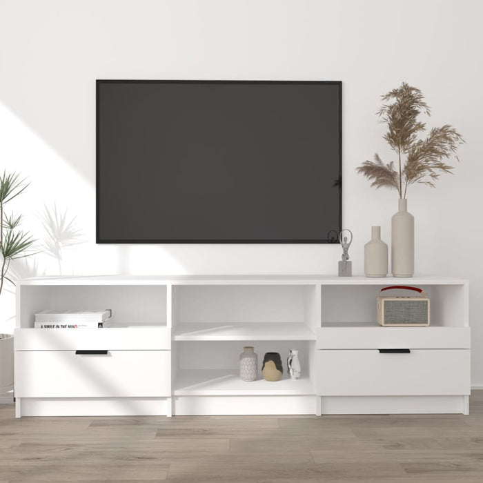 TV cabinet white 150x33.5x45 cm made of wood