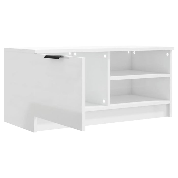 TV cabinets 2 pieces high gloss white 80x35x36.5cm wood material