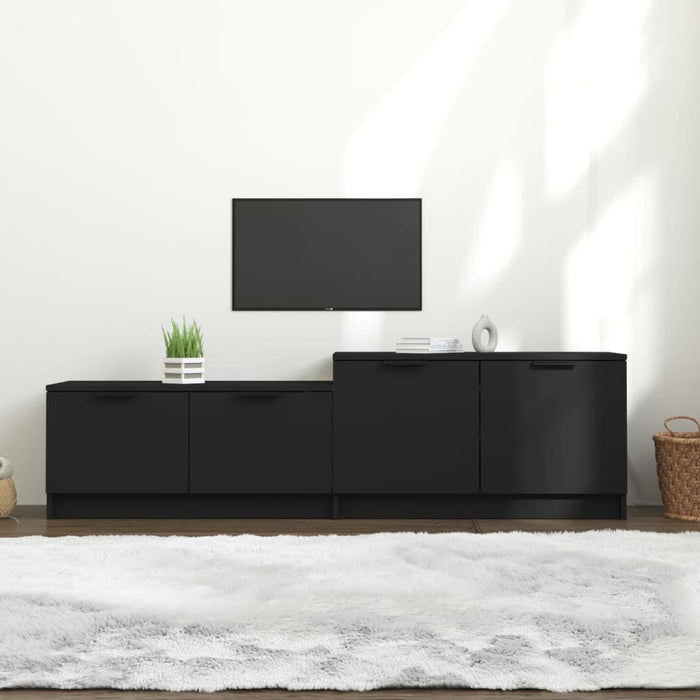 TV cabinet black 158.5x36x45 cm made of wood