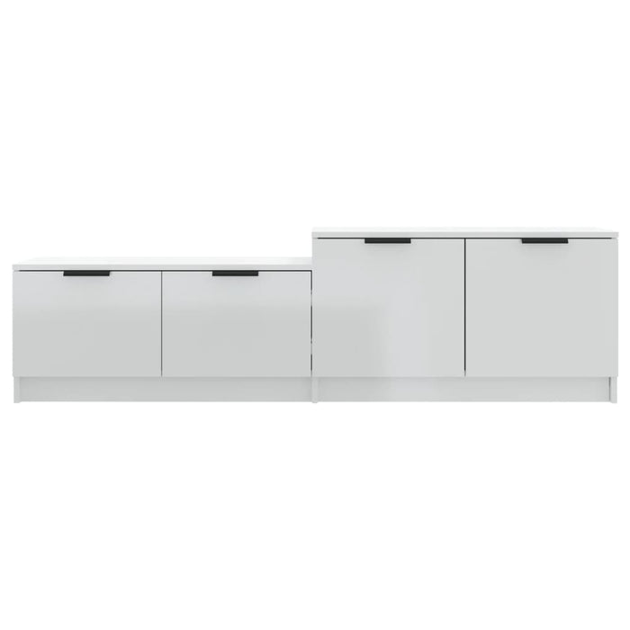 TV cabinet high-gloss white 158.5x36x45 cm made of wood