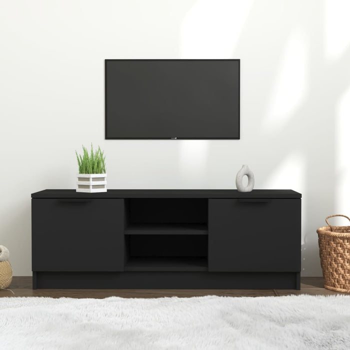 TV cabinet black 102x35x36.5 cm made of wood