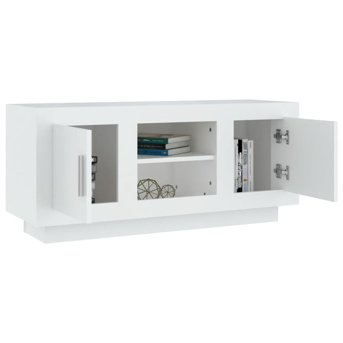 TV cabinet white 102x35x45 cm made of wood
