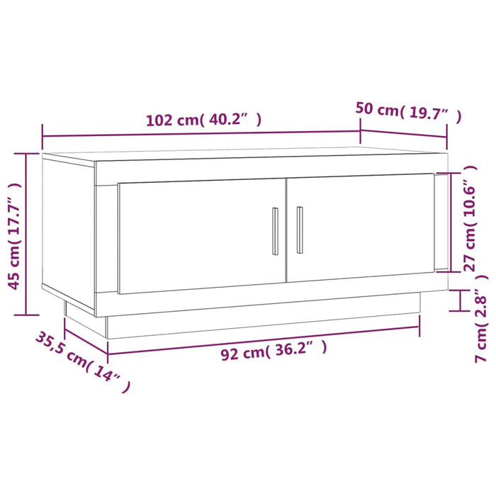 Couchtisch Sonoma-Eiche 102x50x45 cm Holzwerkstoff