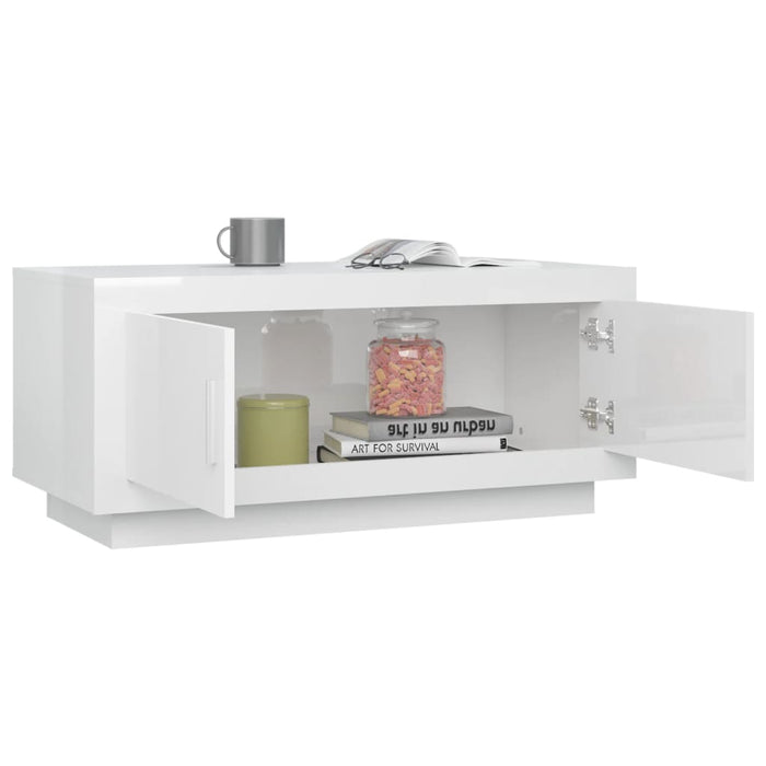 Couchtisch Hochglanz-Weiß 102x50x45 cm Holzwerkstoff