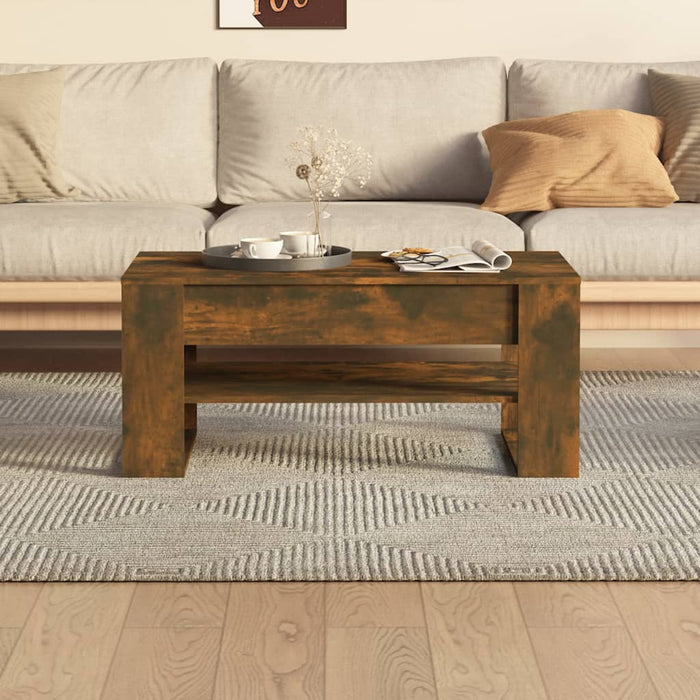 Coffee table smoked oak 102x55x45 cm made of wood