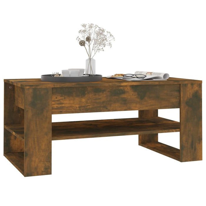 Coffee table smoked oak 102x55x45 cm made of wood