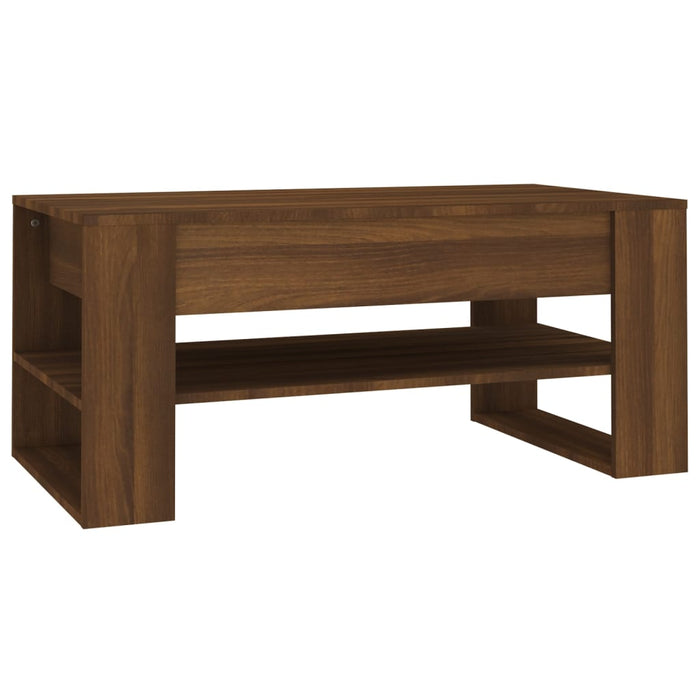 Coffee table brown oak 102x55x45 cm made of wood