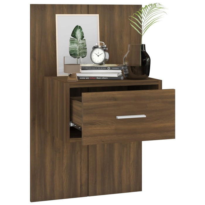 Wand-Nachttische 2 Stk. Braun Eichen-Optik