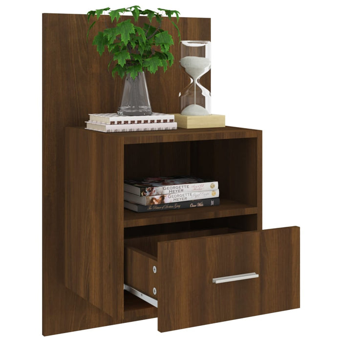 Wand-Nachttische 2 Stk. Braun Eichen-Optik