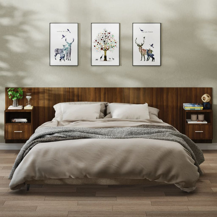 Wand-Nachttische 2 Stk. Braun Eichen-Optik