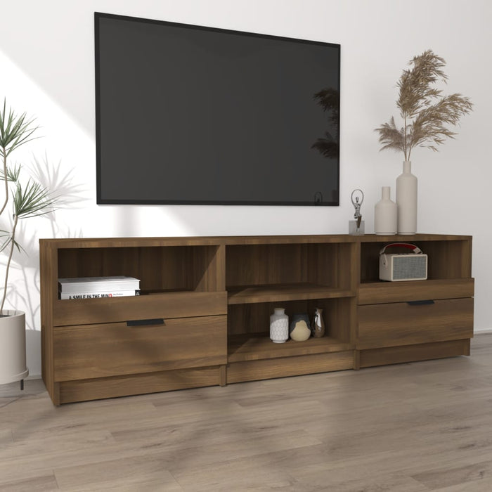 TV cabinet brown oak look 150x33.5x45 cm wood material
