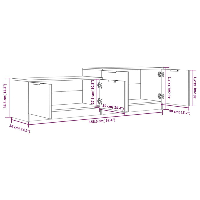 TV-Schrank Räuchereiche 158,5x36x45 cm Holzwerkstoff
