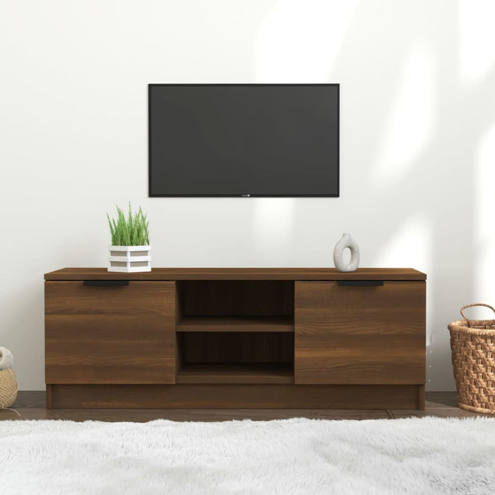 TV cabinet brown oak look 102x35x36.5 cm wood material