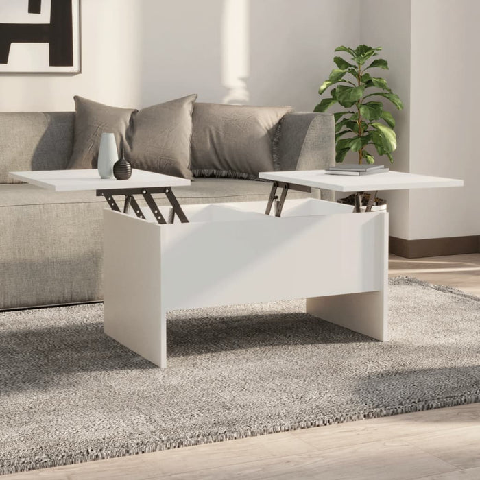 Couchtisch Weiß 80x50x42,5 cm Holzwerkstoff