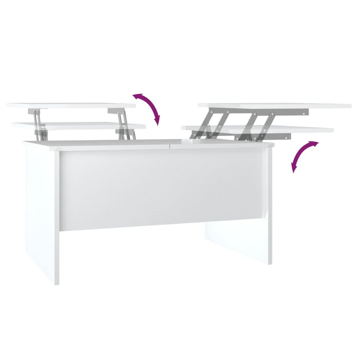 Couchtisch Hochglanz-Weiß 80x50x42,5 cm Holzwerkstoff
