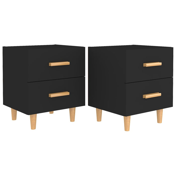 Nachttische 2 Stk. Schwarz 40x35x47,5 cm