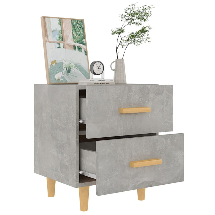 Nachttische 2 Stk. Betongrau 40x35x47,5 cm