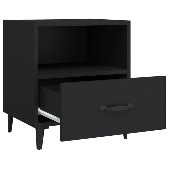 Nachttische 2 Stk. Schwarz Holzwerkstoff