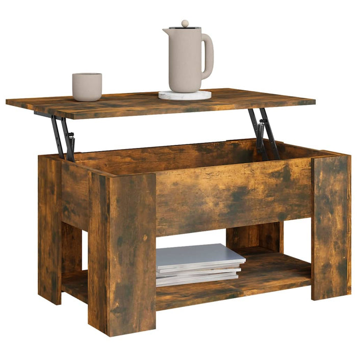 Coffee table smoked oak 79x49x41 cm made of wood