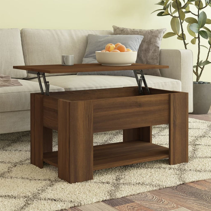 Coffee table brown oak look 79x49x41 cm made of wood