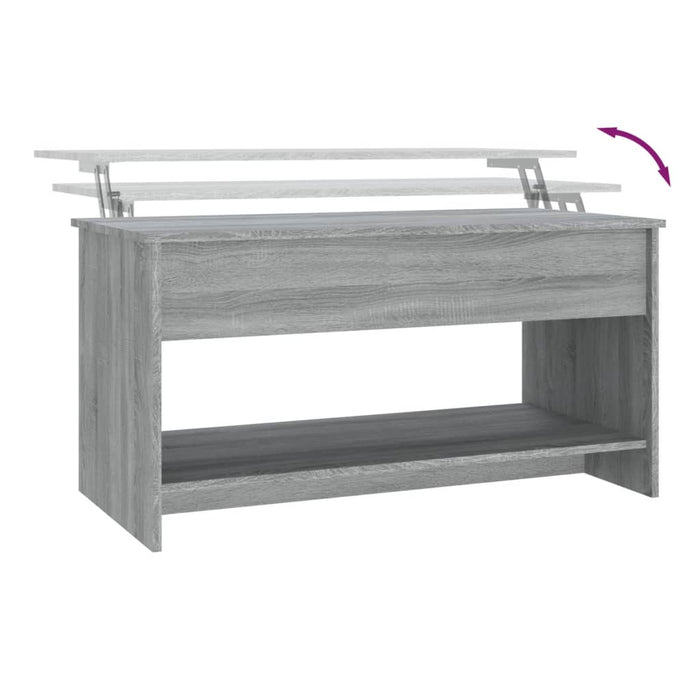 Coffee table gray Sonoma 102x50x52.5 cm made of wood